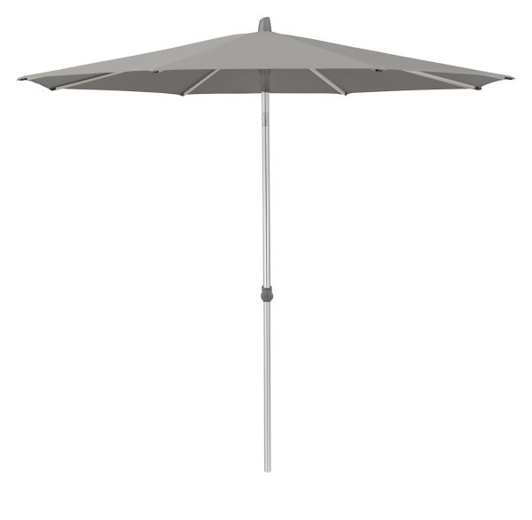 Grijze parasol tegen witte achtergrond