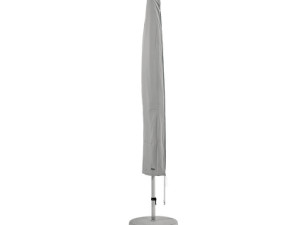 Ingeklapte grijze parasol op standaard