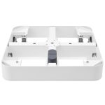 Wit medisch apparaat op wielen, bovenaanzicht.