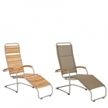 Garpa Bolero relax stoel RVS frame met teakhouten latten