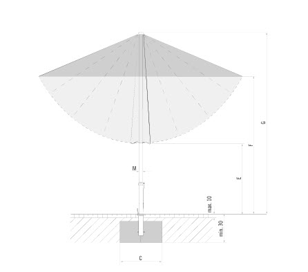 Glatz Alu twist parasol 250x200 specificatie