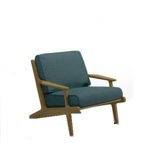 Gloster Bay loungestoel teak -antraciet groen