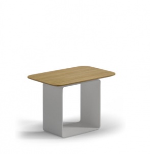 Gloster Clamp bijzettafel L wit-teak