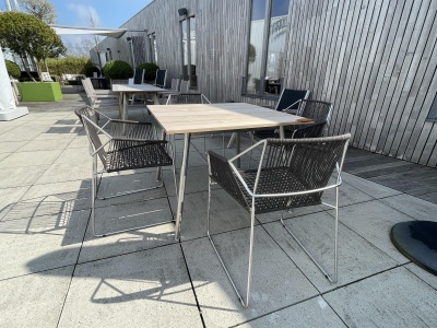 OASIQ Sandur armstoel met Reef tafel stainless teak (2)