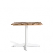 Oasiq Ceru eettafel 80x80cm wit-teak blad