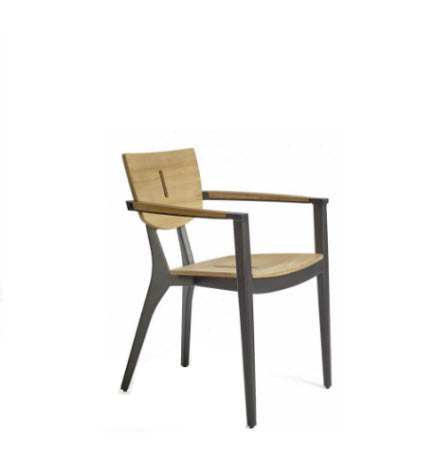 Oasiq Diuna Armstoel teak/antraciet