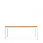 Oasiq Manchar eettafel 200x100cm wit -teak top