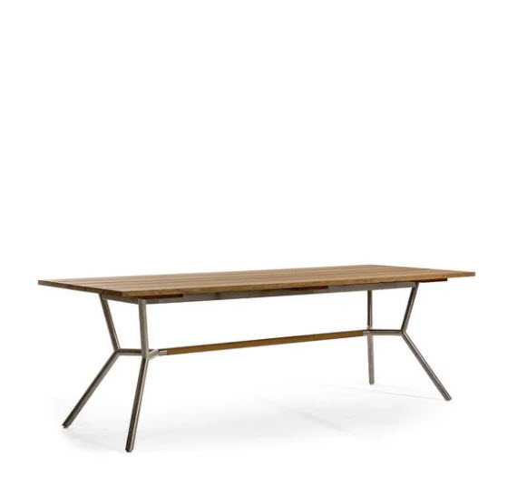 Oasiq Reef eettafel 180x100cm antraciet / teak top