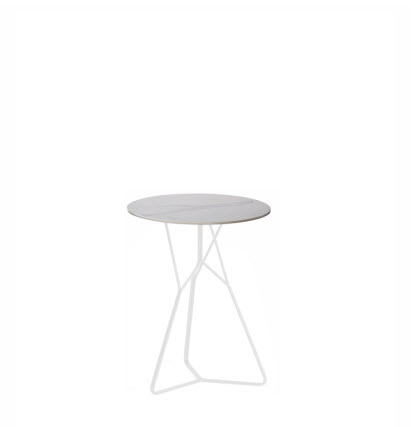Oasiq Serac tafel ∅72 cm wit/wit keramisch blad