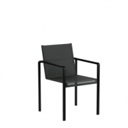 Royal Botania Alura Armstoel aluminium-batyline zwart