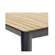 Royal Botania U-nite eettafel 150x90cm brons-teak blad detail