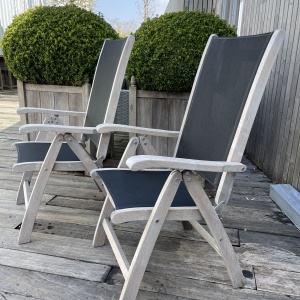 Traditional Teak Kate recliner zwart