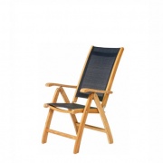 Traditional teak Kate 7 standen Recliner teak-zwart