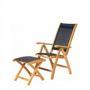 Traditional teak Kate 7 standen Recliner teak-zwart+footer